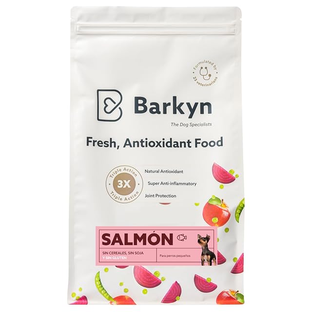 Barkyn - Pienso para Perros Adulto Razas Pequeñas - Salmón - con Proteína Hidrolizada, Colágeno y Omega-3