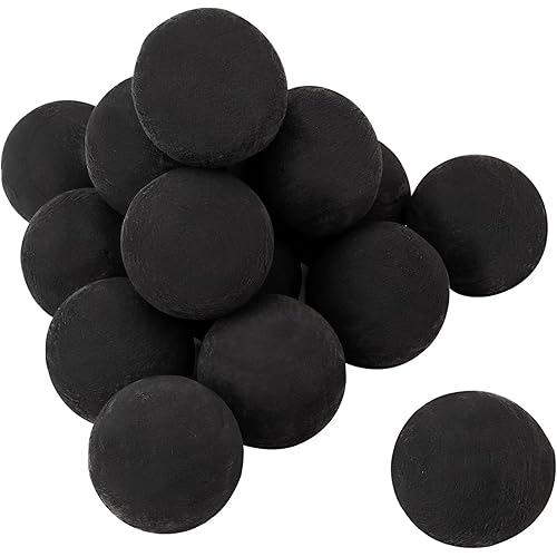 Skyflame Ceramic Fire Balls, Set of 15 Round Fire Stones Set for Indoor and Outdoor Fire Pits or Fireplaces Accessory, 3 Inch, Black