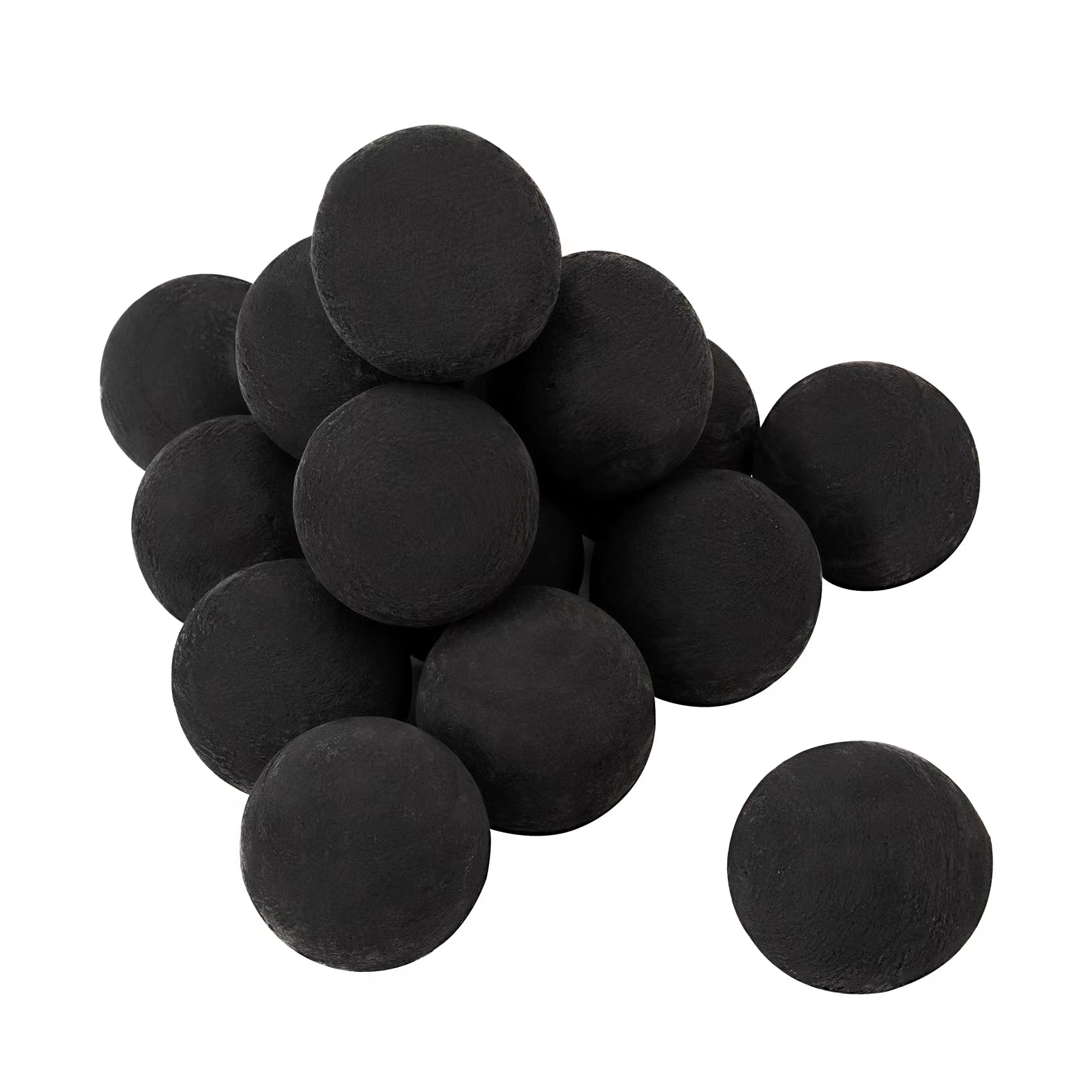 Photo 1 of Skyflame Ceramic Fire Pit Balls, Set of 15 Round Fire Stones Set for Indoor and Outdoor Fire Pits or Fireplaces Accessory, 3 Inch, Black