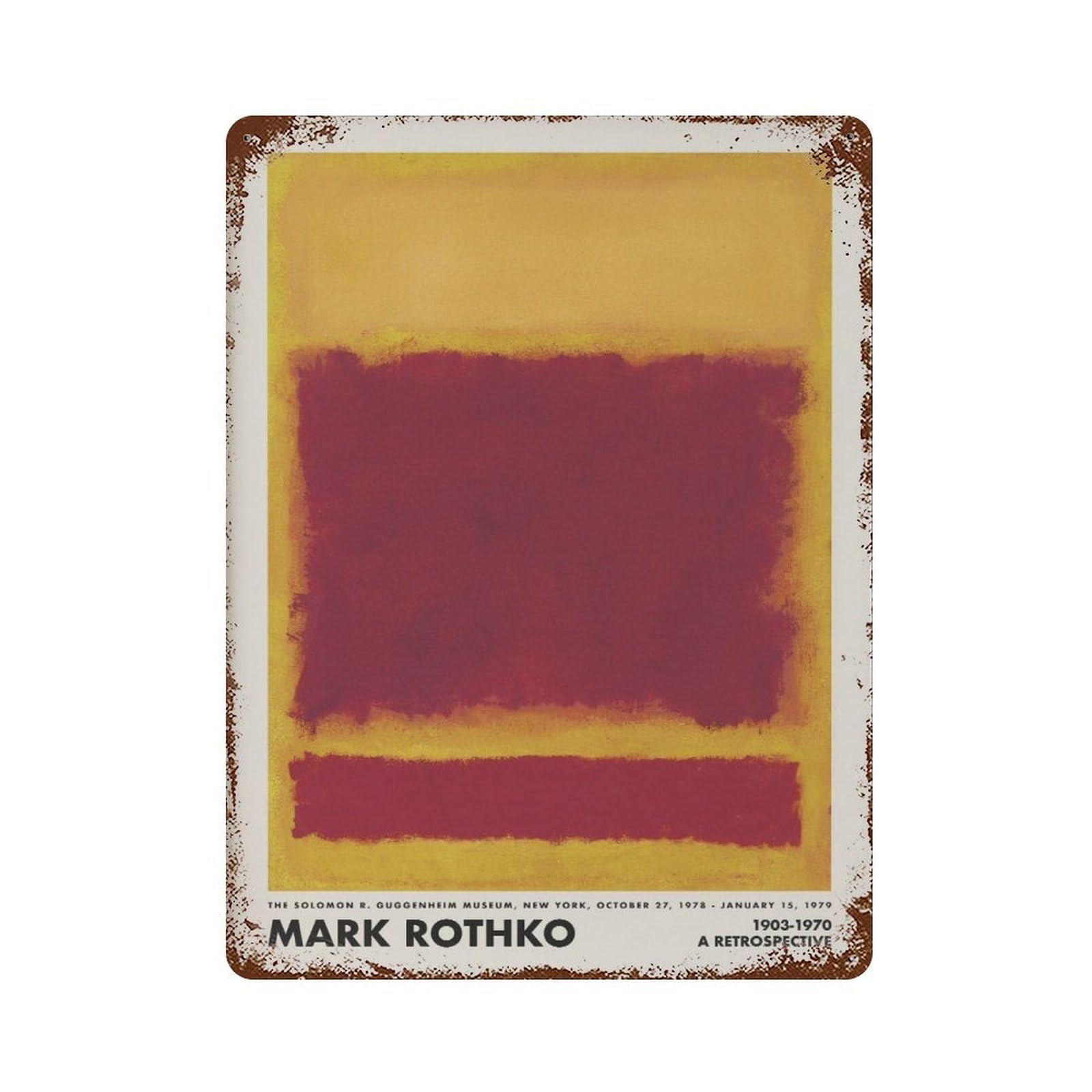 xiaoxiaoshen Mark Rothko Abstract Expressionist, Museum Wall Decor Art Metal Tin Poster Modern Home Decor Art Home Bar Shop Decorations Vintage Sign 40x30cm