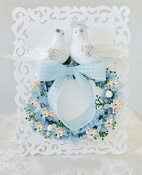 Amazon 電報 ウェディング電報 プリザーブドフラワー電報 結婚式 お祝い リース バード プリザーブドフラワー オンライン通販