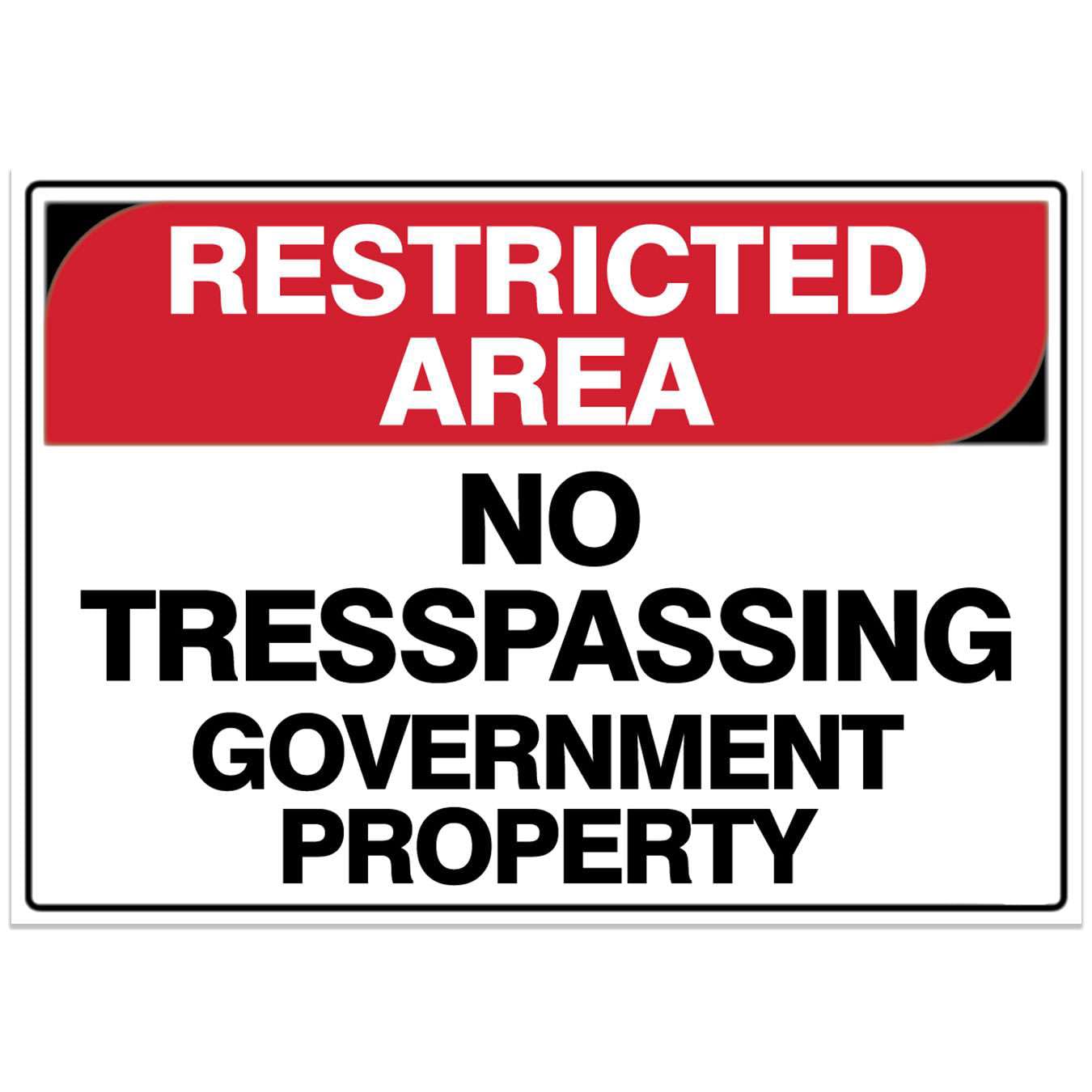 Restricted Area Safety Sign - No Tresspassing Government Property Metal Tin Sign 8 x 12 inch for Industrial & Commercial