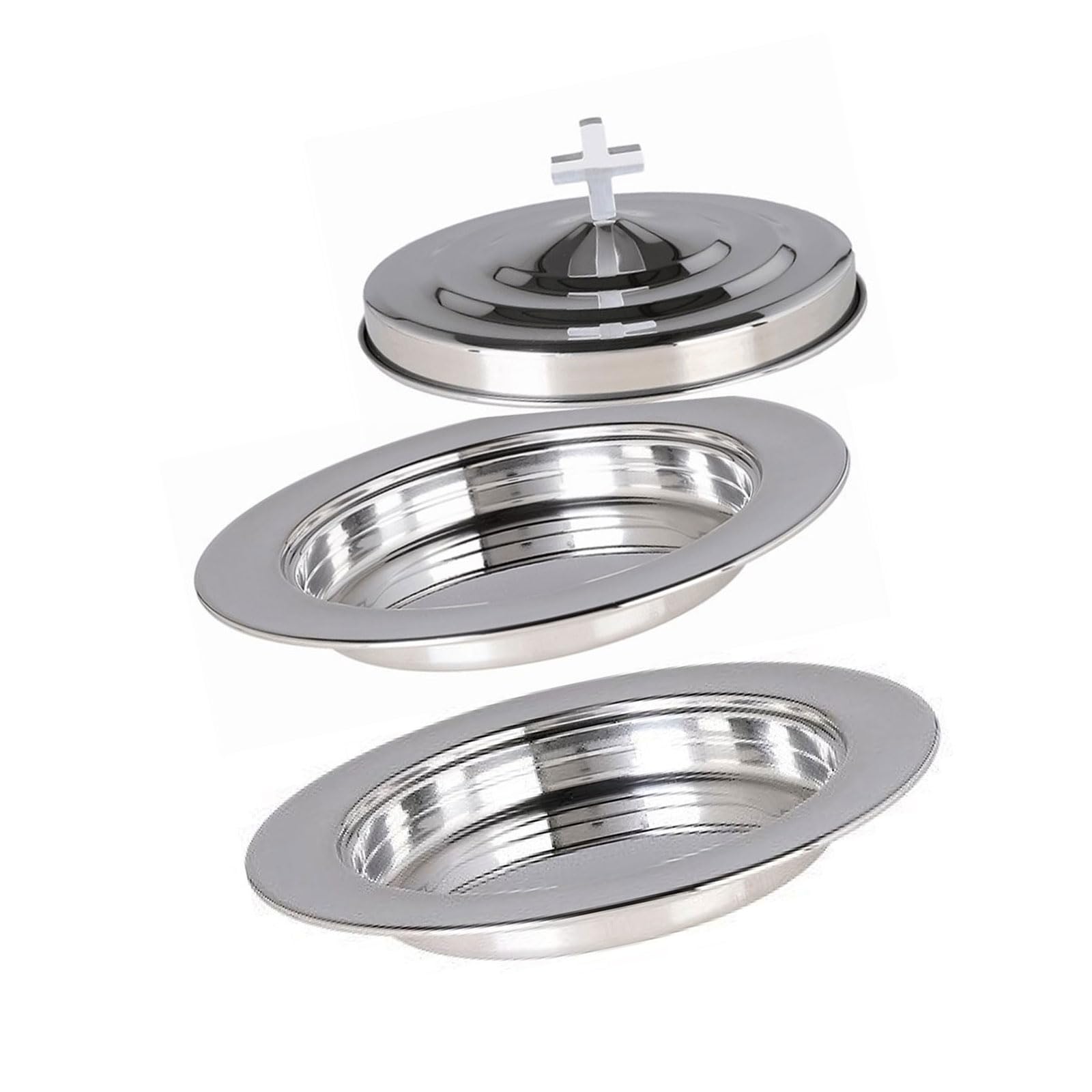 Xjdzineq Professional Communion Set Stackable Design Food Grade Stainless Steel for Large Gatherings and Home Worship Religious Ceremony Tableware