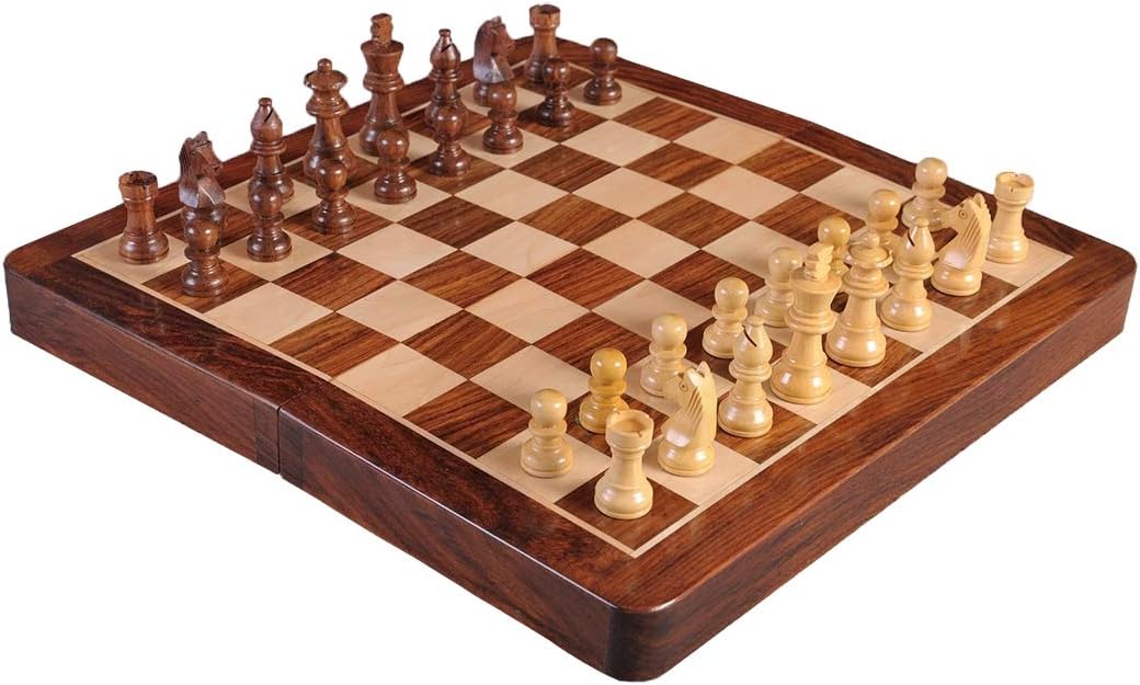Economy - Folding Wooden Magnetic Travel Chess Set - 12" - by The House of Staunton