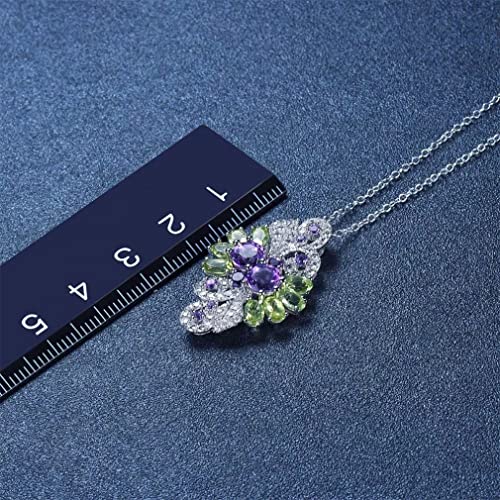 Collier en améthyste véritable et argent massif de haute qualité - 2