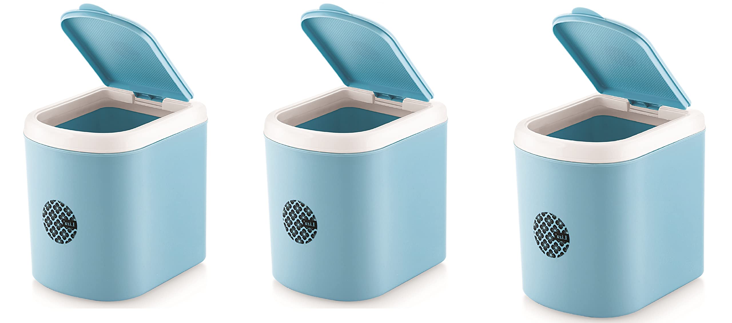 Nabhya Combo Of 3Pc Mini Waste Bin Disposal Dustbin for Car Office Desk and Home Use (Blue)-image-42