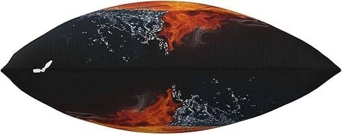 Miniatura 4 de Snapmade Fundas de almohada de baloncesto de 18 x 18 pulgadas para habitación de niños y niñas estilo deportivo fresco con fondo de fuego y agua