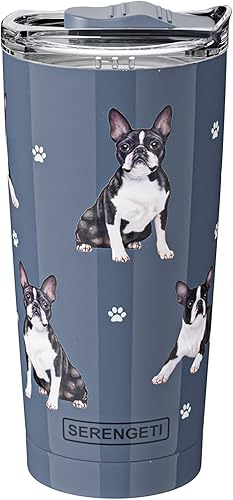 Miniatura 2 de Boston Terrier SERENGETI - Vaso aislado al vacío de acero inoxidable de 16 onzas con tapa a prueba de derrames, impresión 3D, taza de viaje aislada