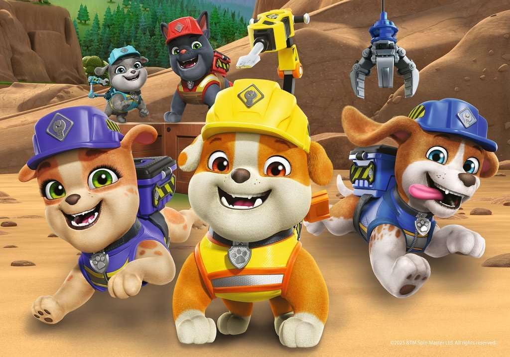 Children's Puzzle 2x12 Teile - Paw Patrol - Bulldoge Rubble und Sein Team