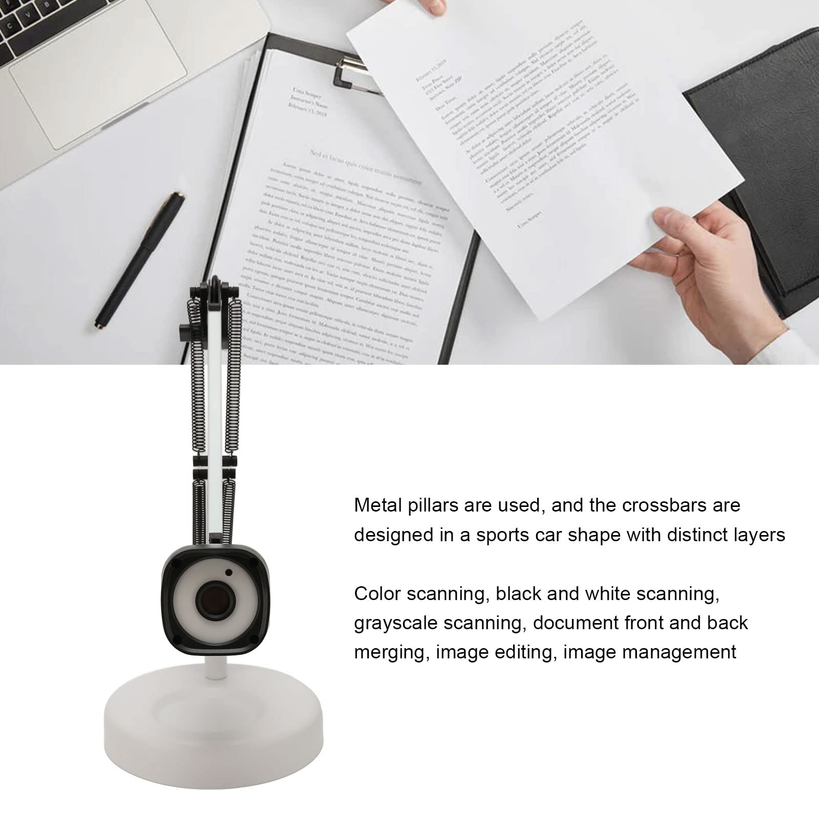 Scanner per Telecamere con Documento HD 8MP A3 per L'apprendimento Online, Scanner Portatili OCR USB per Avvocati, Modello ABS