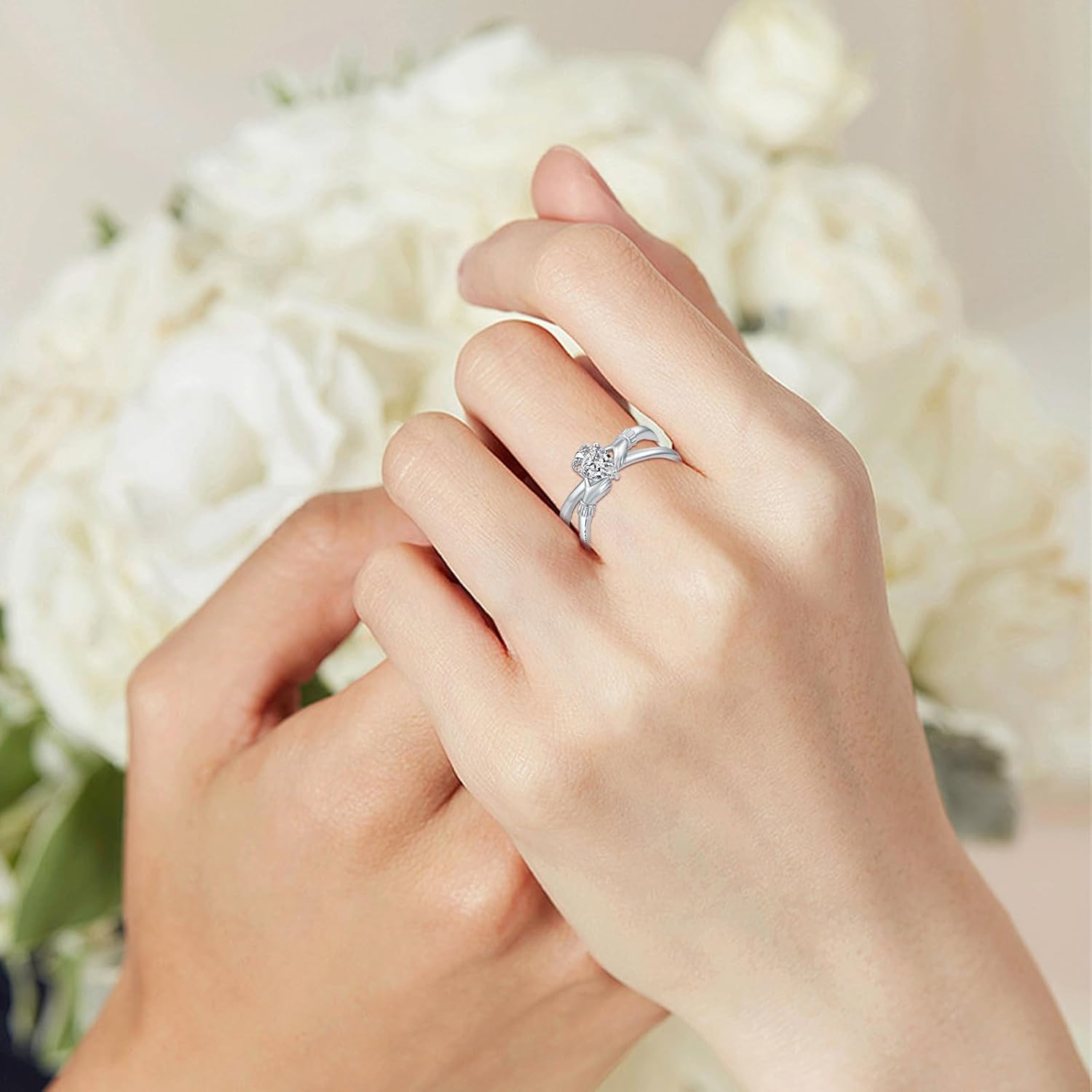 Claddagh Rings for Women 925 Sterling Silver Irish Claddagh Heart Ring Irish Jewelry Gifts for Wife Girlfriend Lover Friends - Image 5