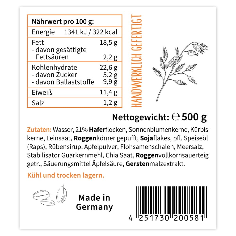 ration1 Fitness Hafer-Vollkornbrot 8 x 500g, 10 Jahre haltbar | Brot in der Dose, vegan & laktosefrei, Camping Essen, Outdoor, Festival, Notfallnahrung