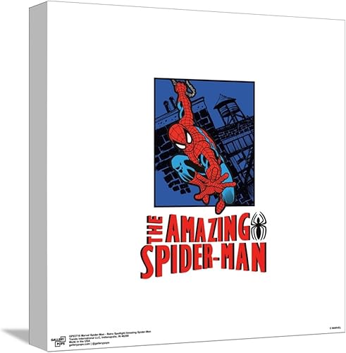 Trends International Gallery Pops Marvel Spider-Man - Retro Spotlight Amazing Spider-Man Canvas Wall Art, Unframed Version, 12" x 12" Gallery Pops