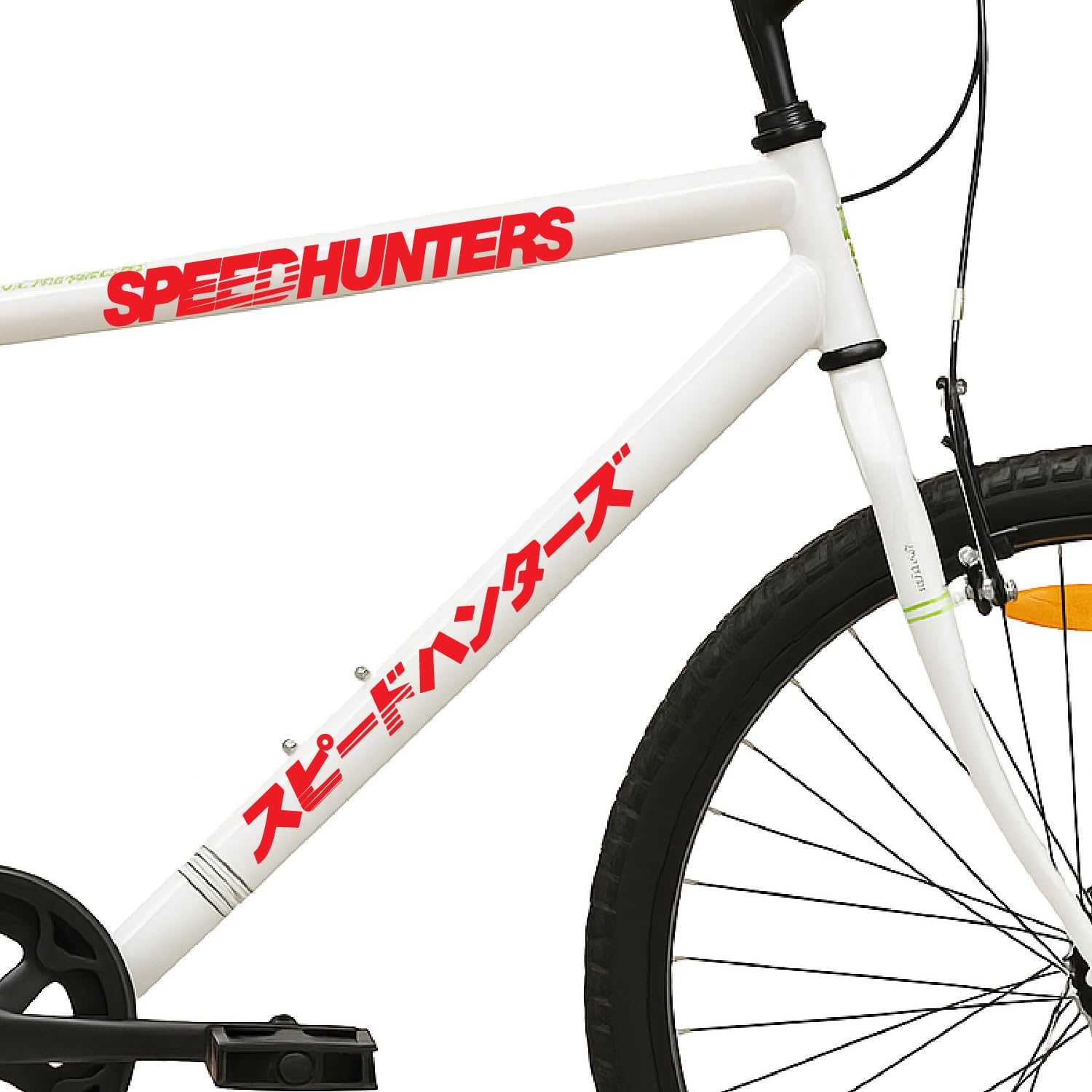 4 PCs Speed Hunters Bicycle Stickers Graphics | Cycle Full Body Stickers for Frame Front Set Helmet Waterproof (Red)-image-17