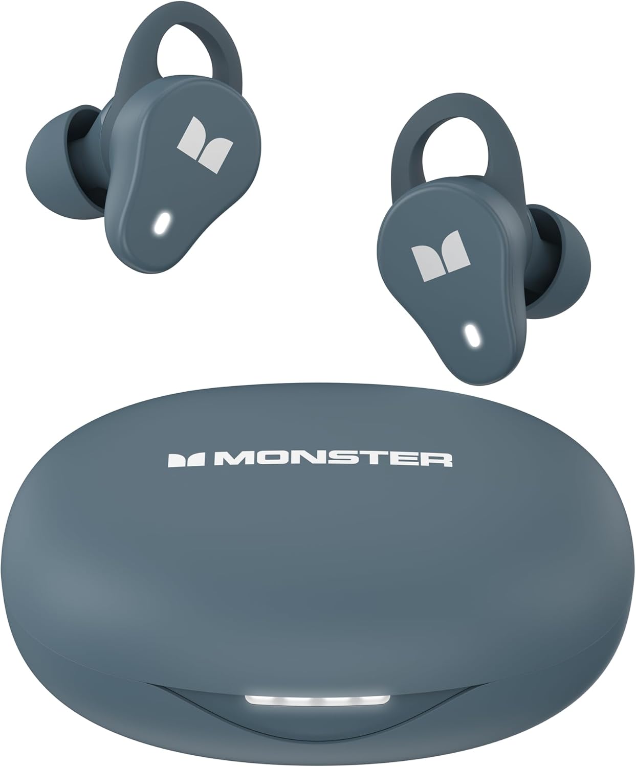 Monster N-Lite 210 Wireless Earbuds, Bluetooth 5.4 in Ear Stereo Headphones, Built-in Mic for Clear Call, 32H Playtime, Comfortable Fit, Waterproof Earphones for Sports, Blue