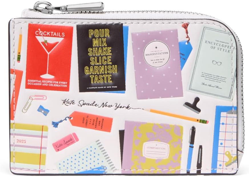 kate spade new york Mini Zip Card Case Bestsellers Print Smooth Leather Mini Zip Card Case