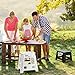 ACKO Folding Step Stool 16 Inch Stool 400 LB Weight Capacity Plastic Foldable Step Stools for Adults and Kids, Folding Stool Suitable for Kitchen, Stepping Stool with Handle White Step Stool 1PC