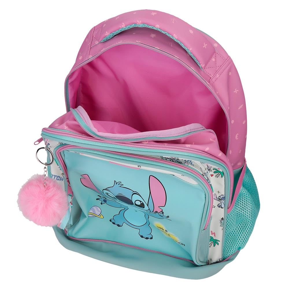 Disney Stitch Little Destruction Mochila infantil, mochila escolar, fabricada en Poliéster, bolsillos laterales, tirantes anchos ajustables de Joumma Bags — view 5