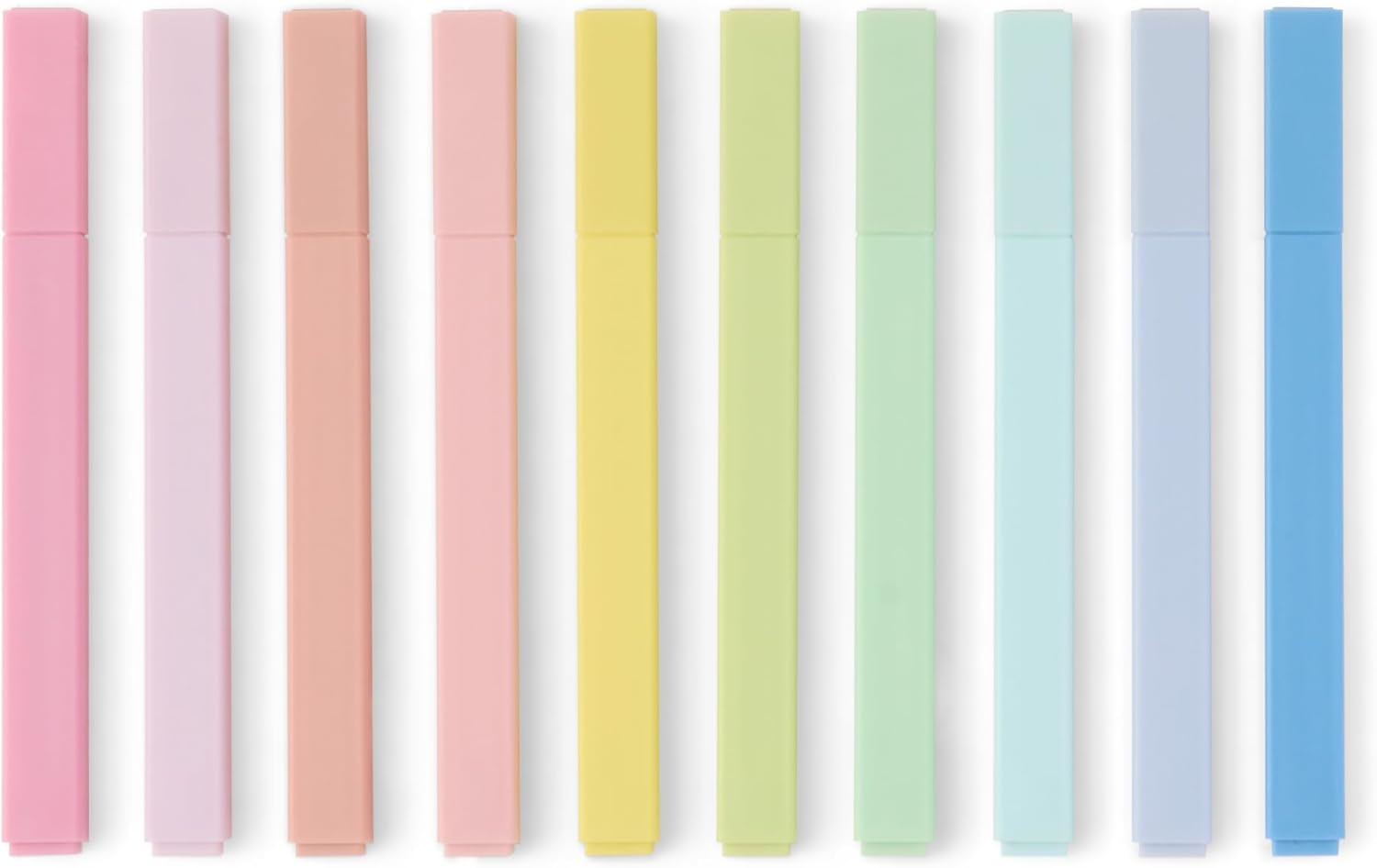 Amazon Basics Pastel Highlighters Set, No Bleed Bible Assorted Colors, 10 Pieces, Chisel Tip