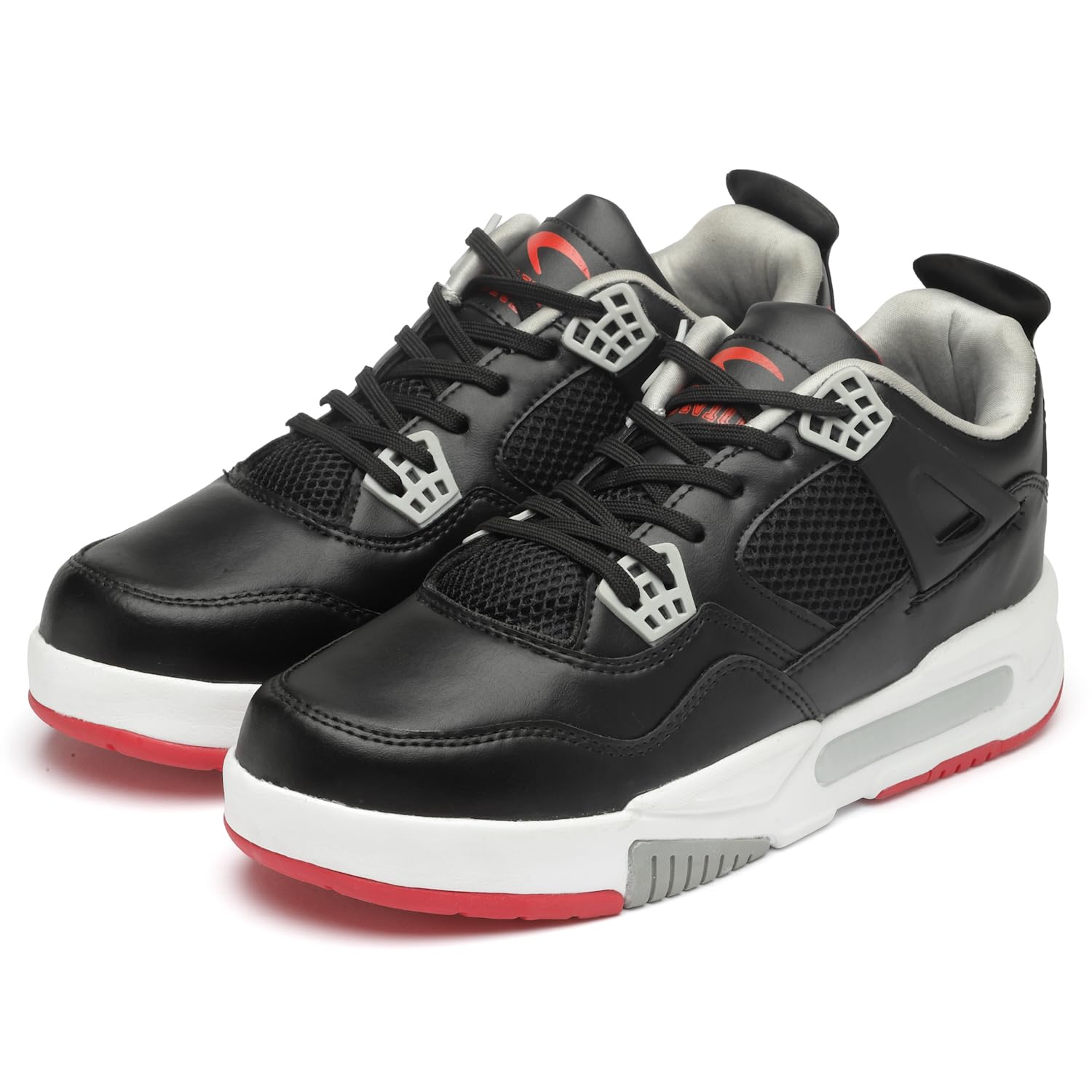 AIRSON JR-4 Sports Shoes for Men | TPR Sole Extra Running Shoes | Lightweight & Comfortable | Sports Shoes| Running, Cycling, Gym | Ideal for Gents & Boys BLK-RED (B0CX5J9QG8) Amazon Price History, Amazon Price Tracker