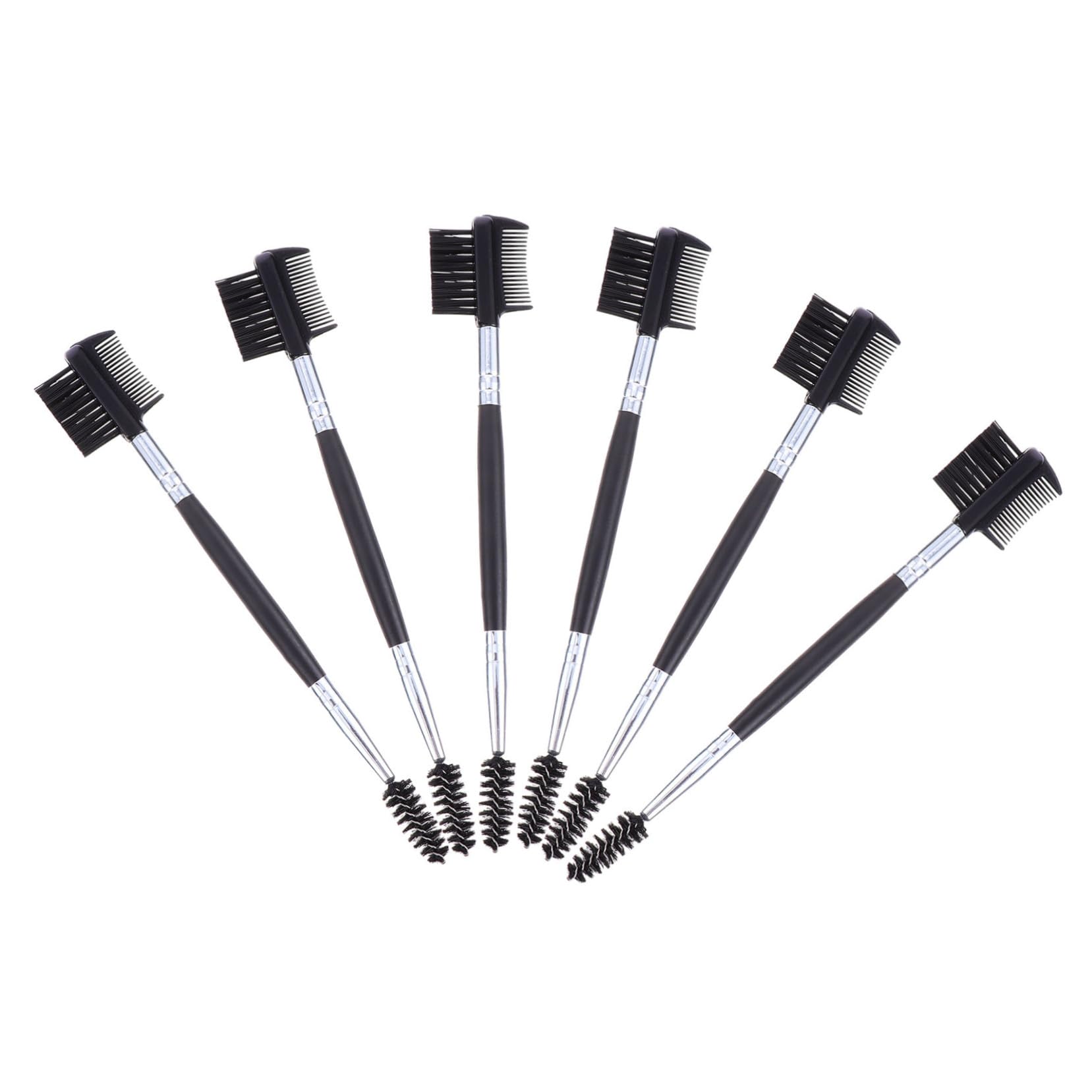 SOESFOUFU Eyebrow Brush Comb Set 6pcs Makeup Tools Double Head Eyelash Combs Stylish and Practical