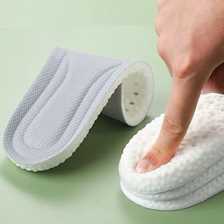 Clopic Memory Foam Shoe Insoles for Men & Women – Elastic Shock Absorbing, Height Increasing Sports Inserts, Cuttable Soft Breathable Honeycomb Orthotic Replacement