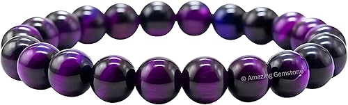 Miniatura 789 de Amazing Gemstone Pulsera de cristal para mujeres y hombres, pulsera de cristal curativo de protección, pulsera elástica con cuentas de piedras