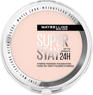 Powder Foundation, Long-lasting 24H Wear, Medium to Full Coverage, Transfer, Water & Sweat Resistant, SuperStay 24H Hybrid Powder Foundation, 05