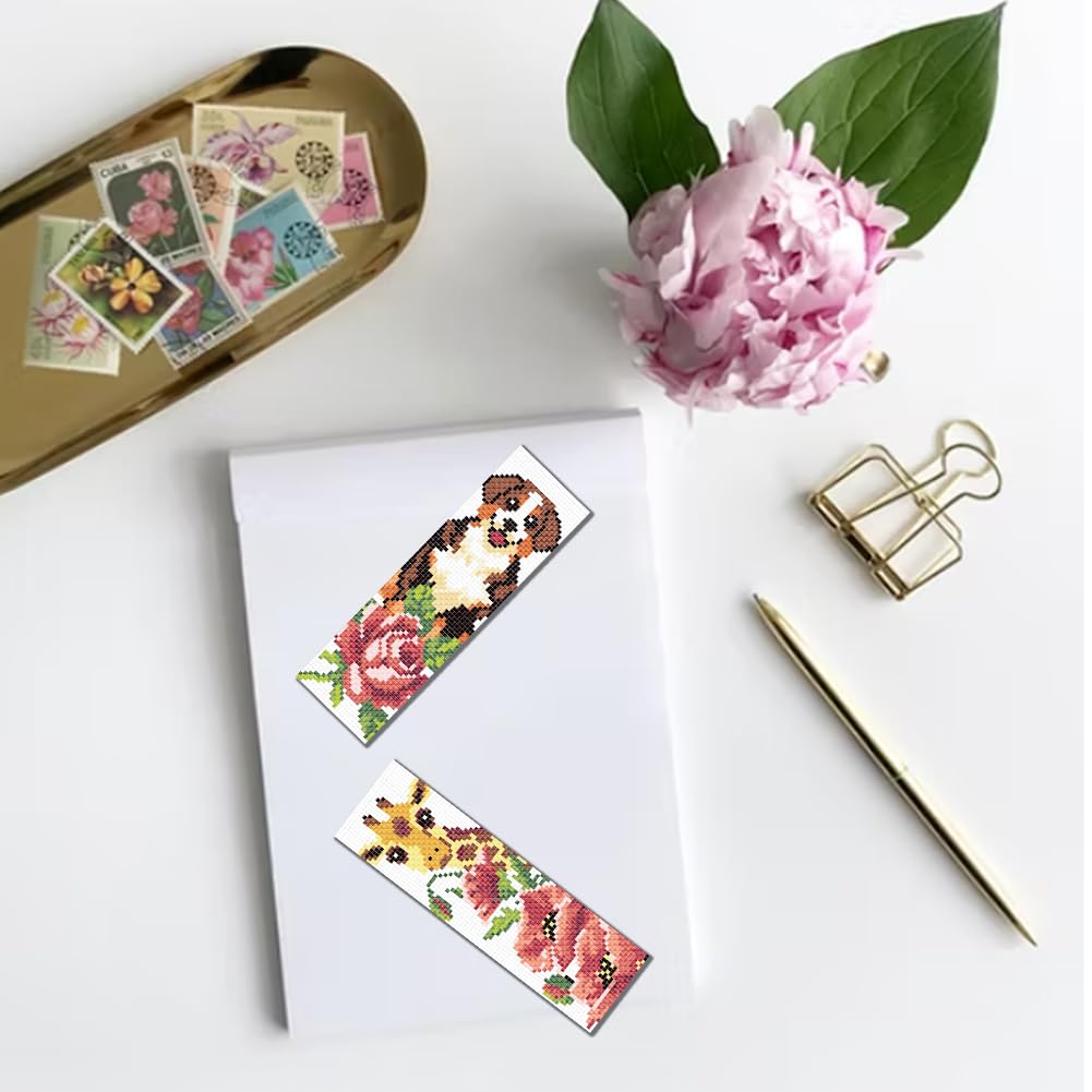 FREEBLOSS Cross Stitch Bookmark Kit - Beginner Embroidery -6