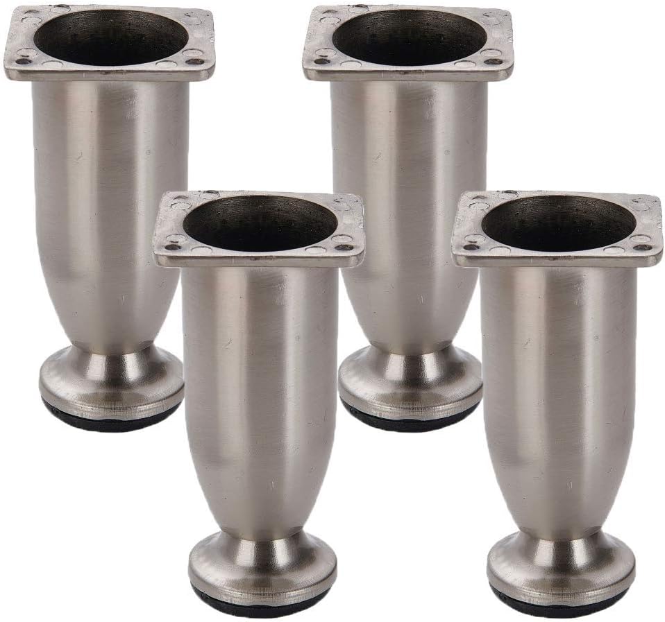 Furniture Legs Metal Table Legsniture Feet Zinc Alloy Kitchen Feet Replacementniture Risers Legs Couch Legs Sofa Desk Legs Bed Cabinets Risers with Screws 4Pcs/10Cm