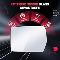 Vista 5 de Cristal de espejo compatible con BDFHYK para F150 2004-2014, espejo exterior lateral con placa trasera, reemplaza 4L3Z-17K707-DB, 4L3Z17K707DB