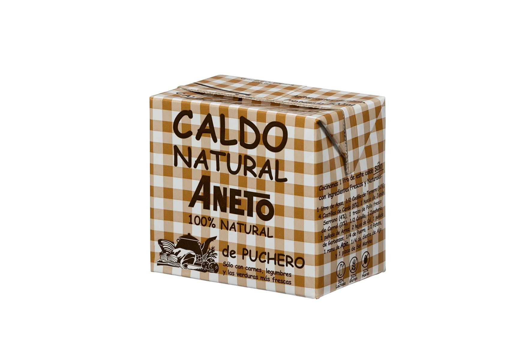 Aneto 100% Natural - Caldo de Puchero - caja de 6 unidades de 0,5 litros