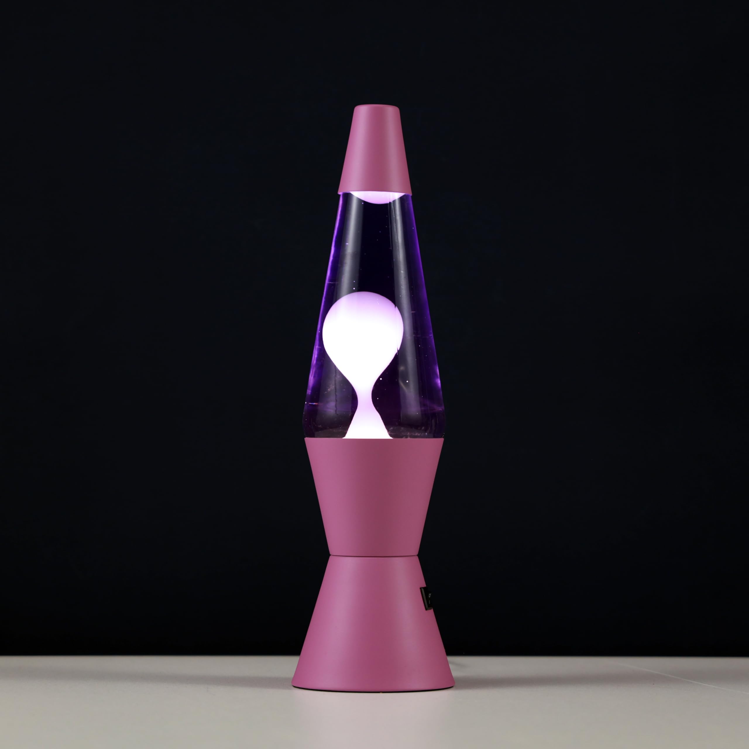 I-TOTAL® - LED-Lavalampe – Modernes Design mit fließendem Blaseneffekt, geringer Energieverbrauch, integriertes LED-Licht, 37 cm (Violetter Sockel, violette Flüssigkeit, weißes Wachs)