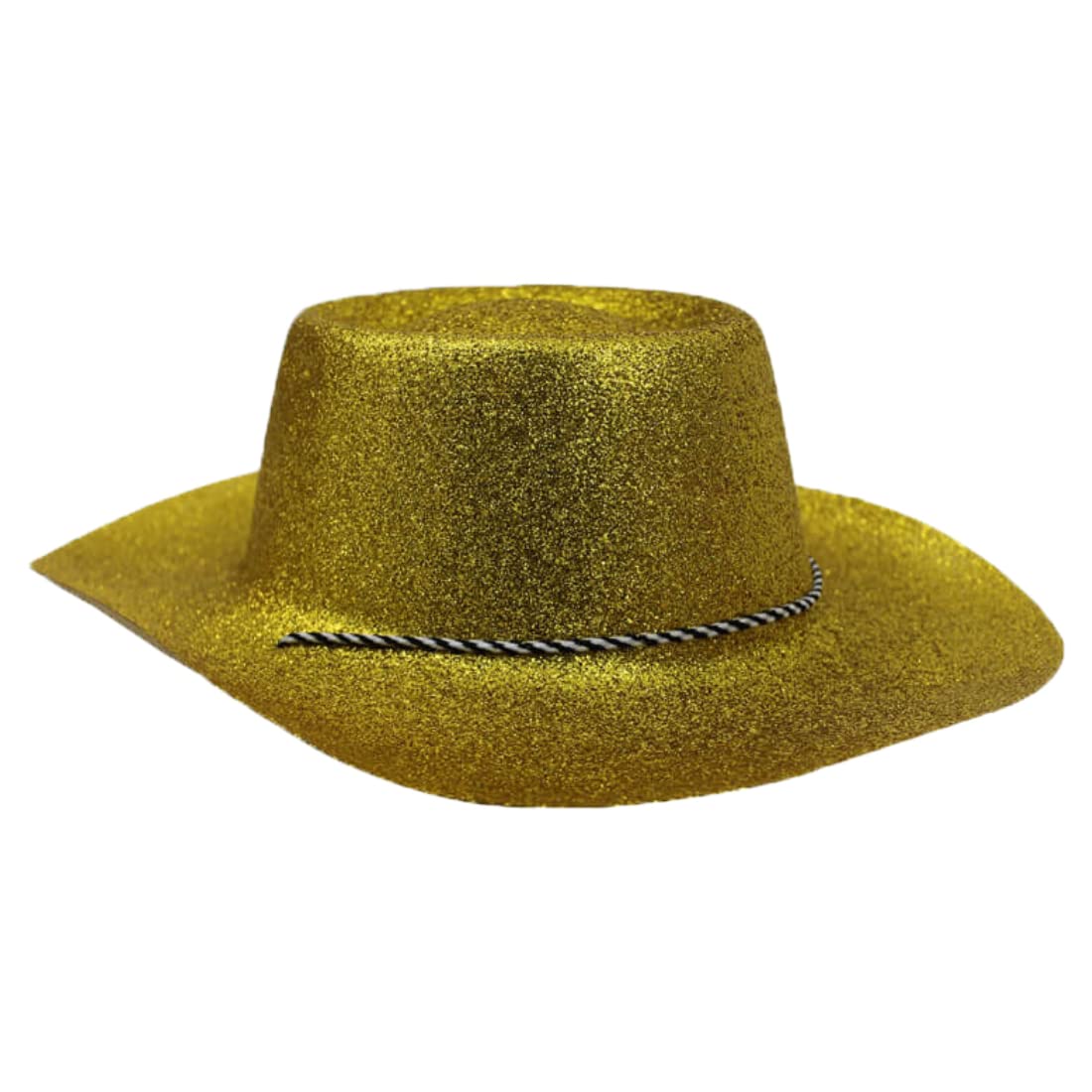 LARGE GOLD COLOURED GLITTER COWBOY HATS FANCY DRESS HATS (PACK OF 6) — image 1