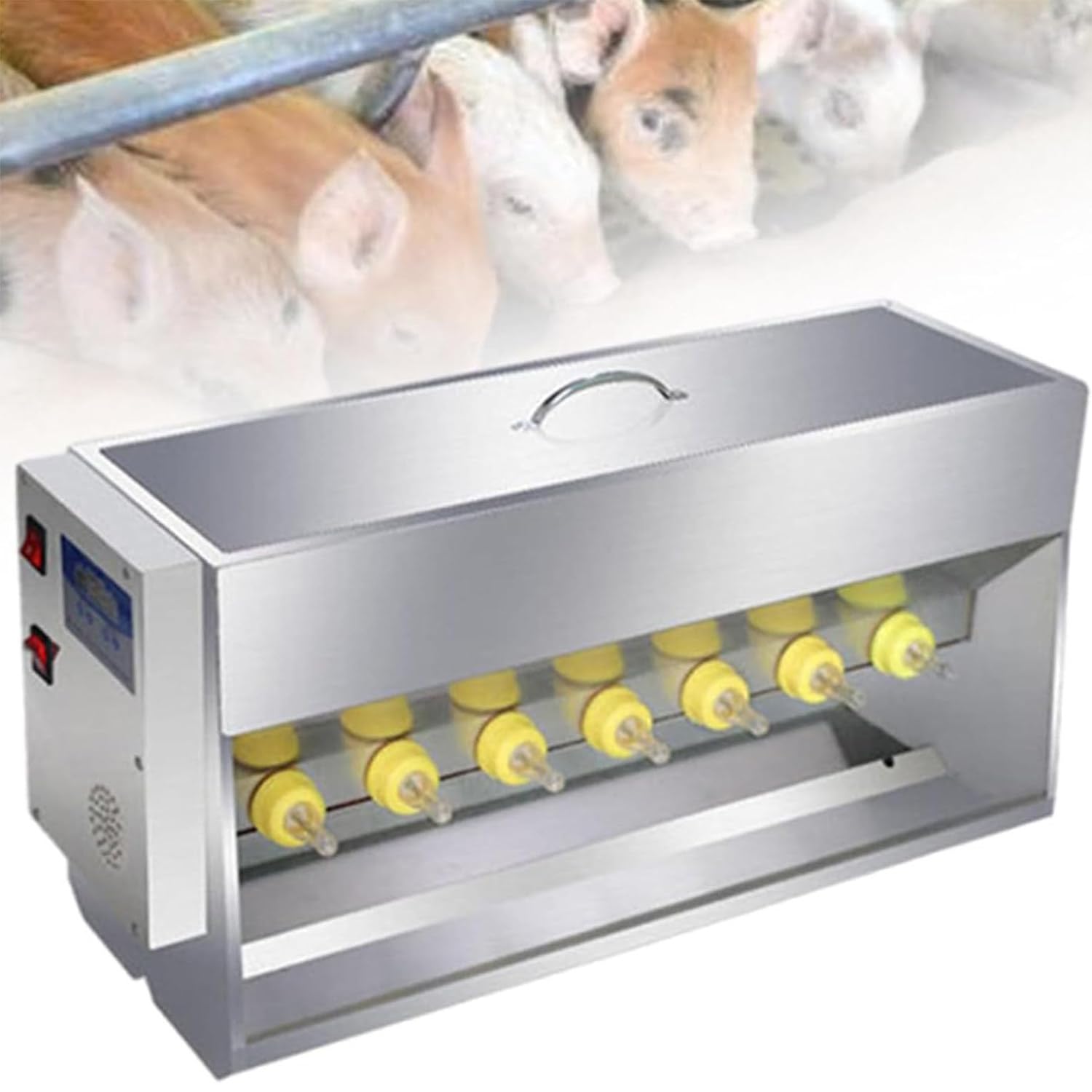 YXYLJOZ Automatic Piglet Milk Feeder, 15L/20L Capacity with 10/14 Nipples, Constant Temperature & Sound Simulation for Efficient Farm Lactation Care (14heads)