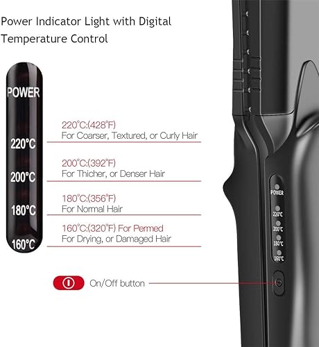 Miniatura 5 de CkeyiN Plancha rizadora para dar volumen al peinado esponjoso, ajuste de temperatura de 12 velocidades, rizador antiestático para todo tipo de maíz,