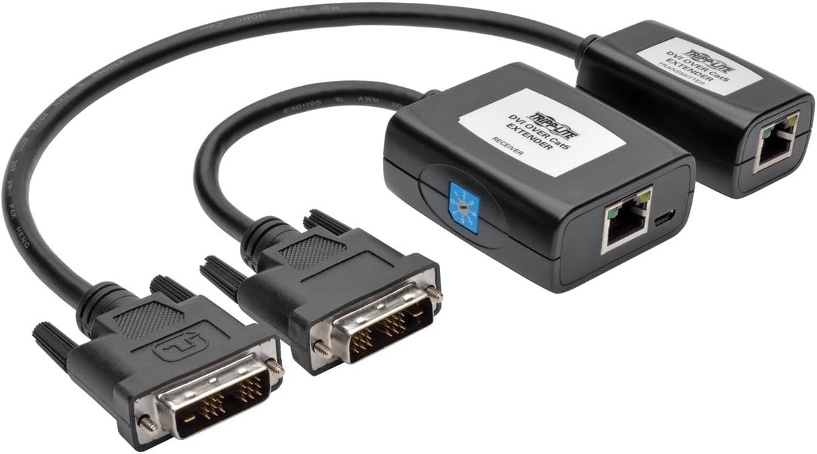 Tripp Lite DVI Over Cat5/6 Active Extender Kit, Transmitter & Receiver for Video, 1920 x 1200 @ 60 Hz, 1080p, Up to 125-ft. (B140-101X-U)