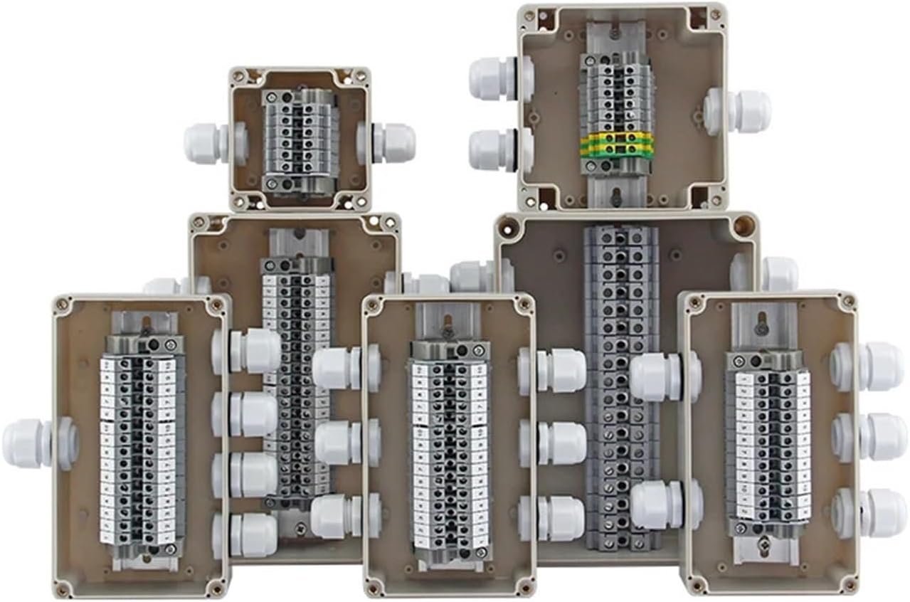 ジャンクションボックス 屋外用プラスチックエンクロージャケース端子接続箱家庭用電気ケーブル分岐箱(F1 1in 2 out (20P