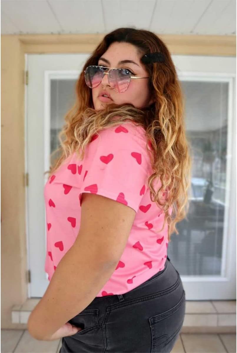 RITERA Women Plus Size Tops Tie Dye V Neck Shirt Floral Camo Summer Short Sleeve Tunic Oversized Ladies Blouse XL-5XL - Image 4