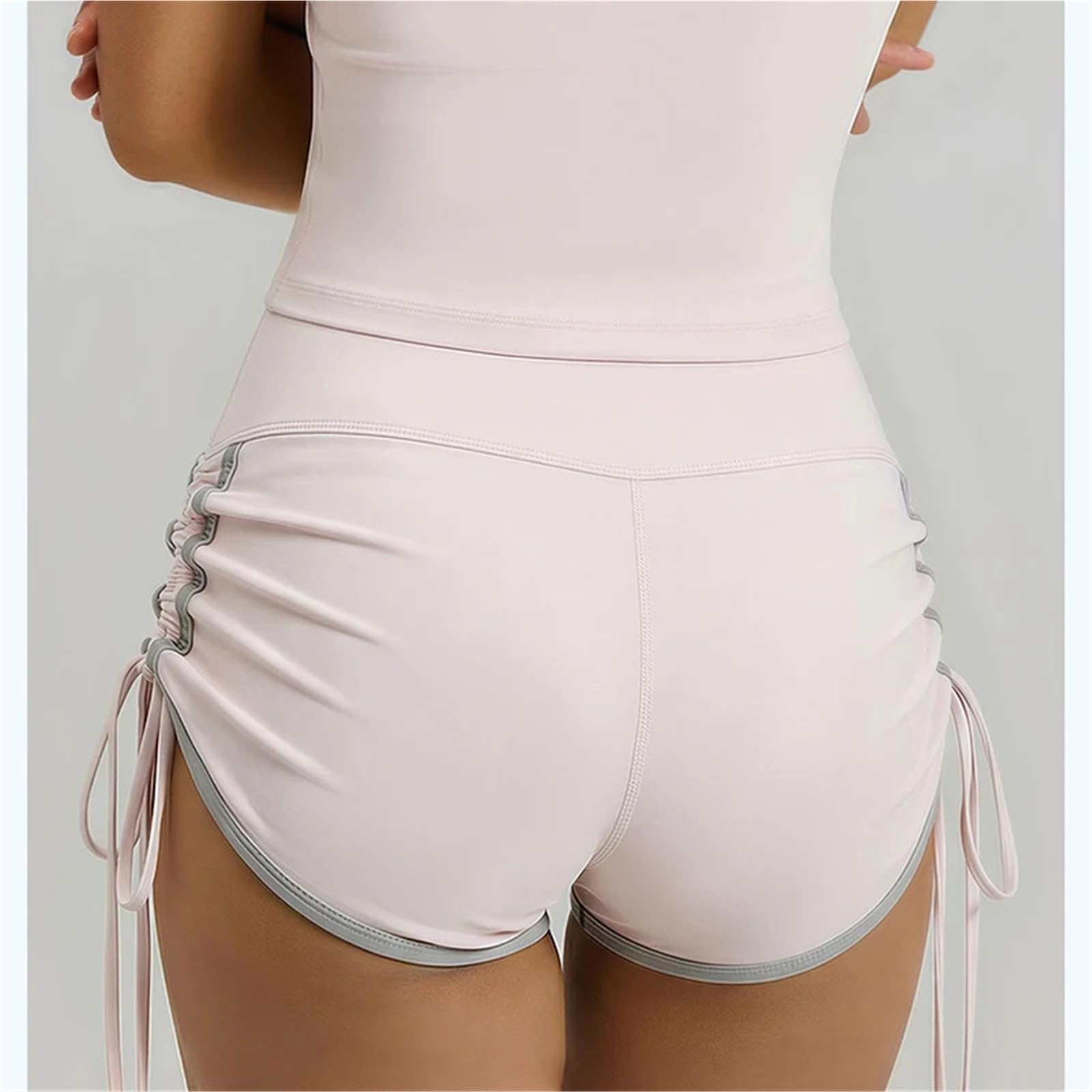 Yoga Shorts Shorts de Yoga for Femmes, Taille Haute, Sexy, Cordon Serrage latéral, entraînement Levage des Fesses, séchage Rapide, vêtements Gymnastique Respirants