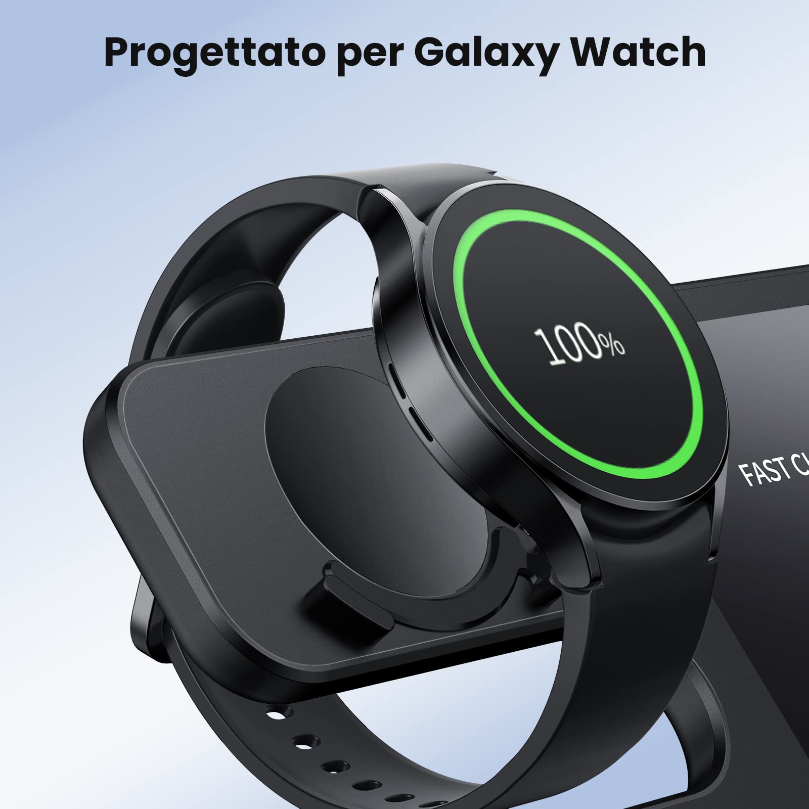 seacosmo Caricabatterie Wireless 3 in 1 per Samsung, Stazione Ricarica Wireless Rapida Charging Station, Caricatore S24/S23/S22/S21 Ultra/Z Flip/Fold 5/4, per Galaxy Watch 8/6/5 Pro & Galaxy Buds