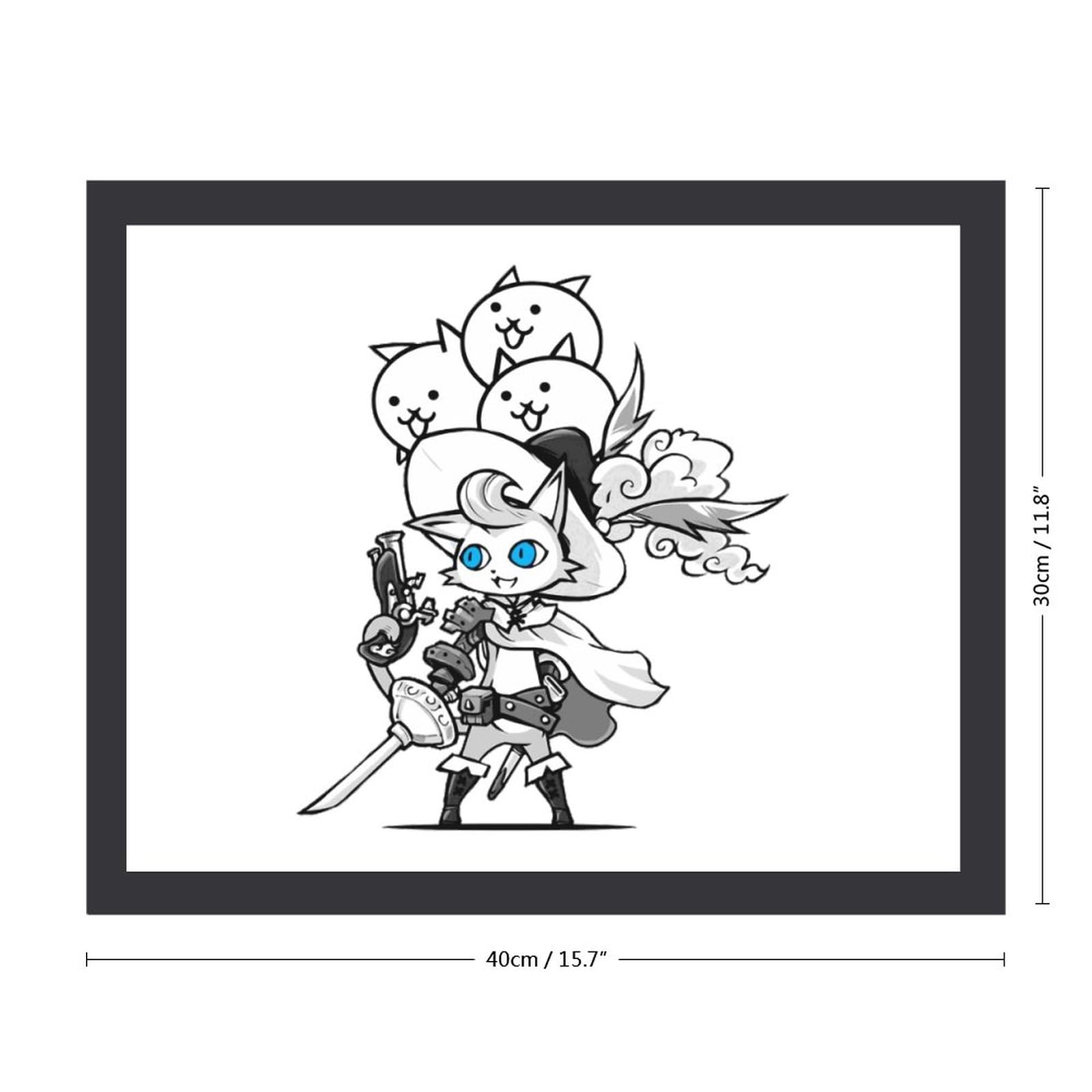 Amazon.co.jp: フォトフレーム 木枠付き にゃんこ大戦争 アート