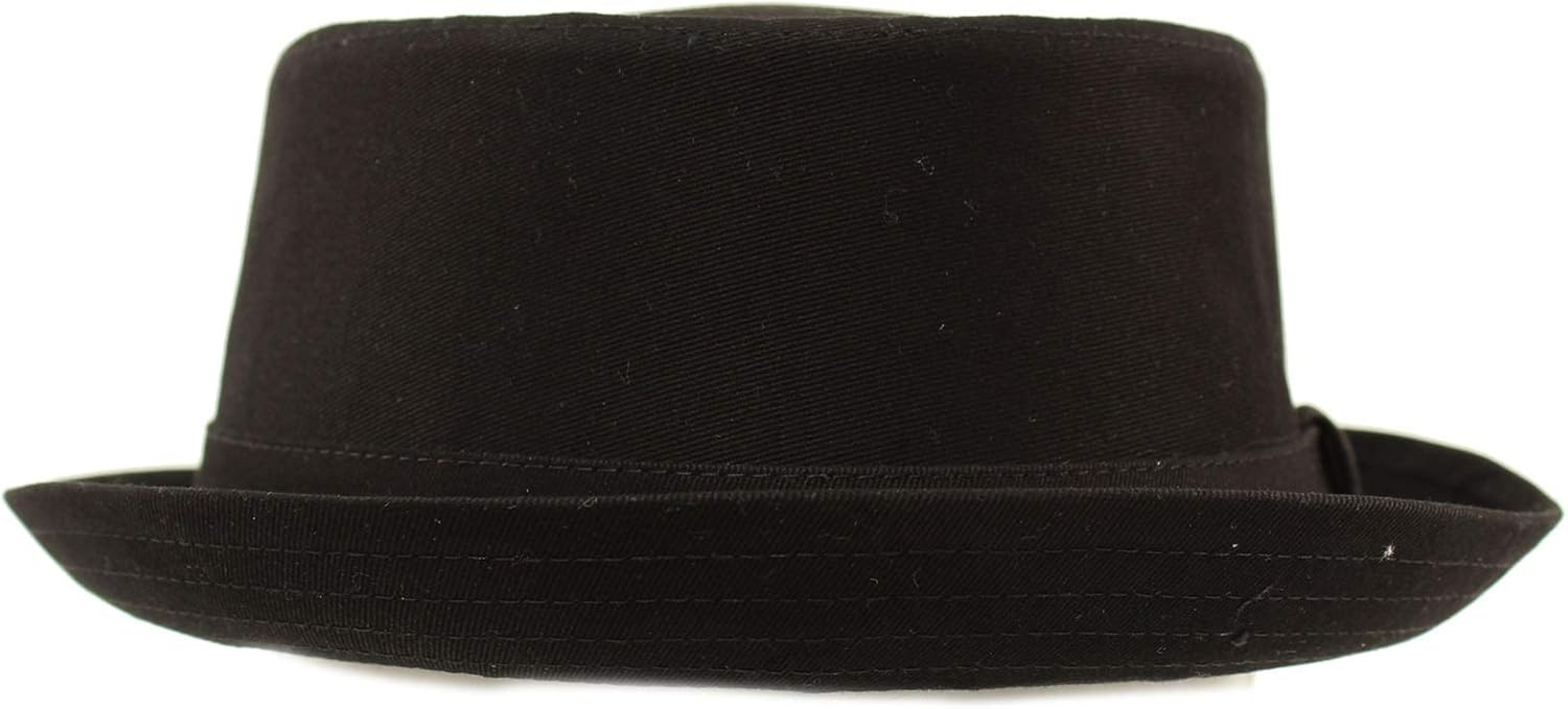 Men's Everyday Cotton All Season Porkpie Boater Derby Fedora Sun Hat - Image 2