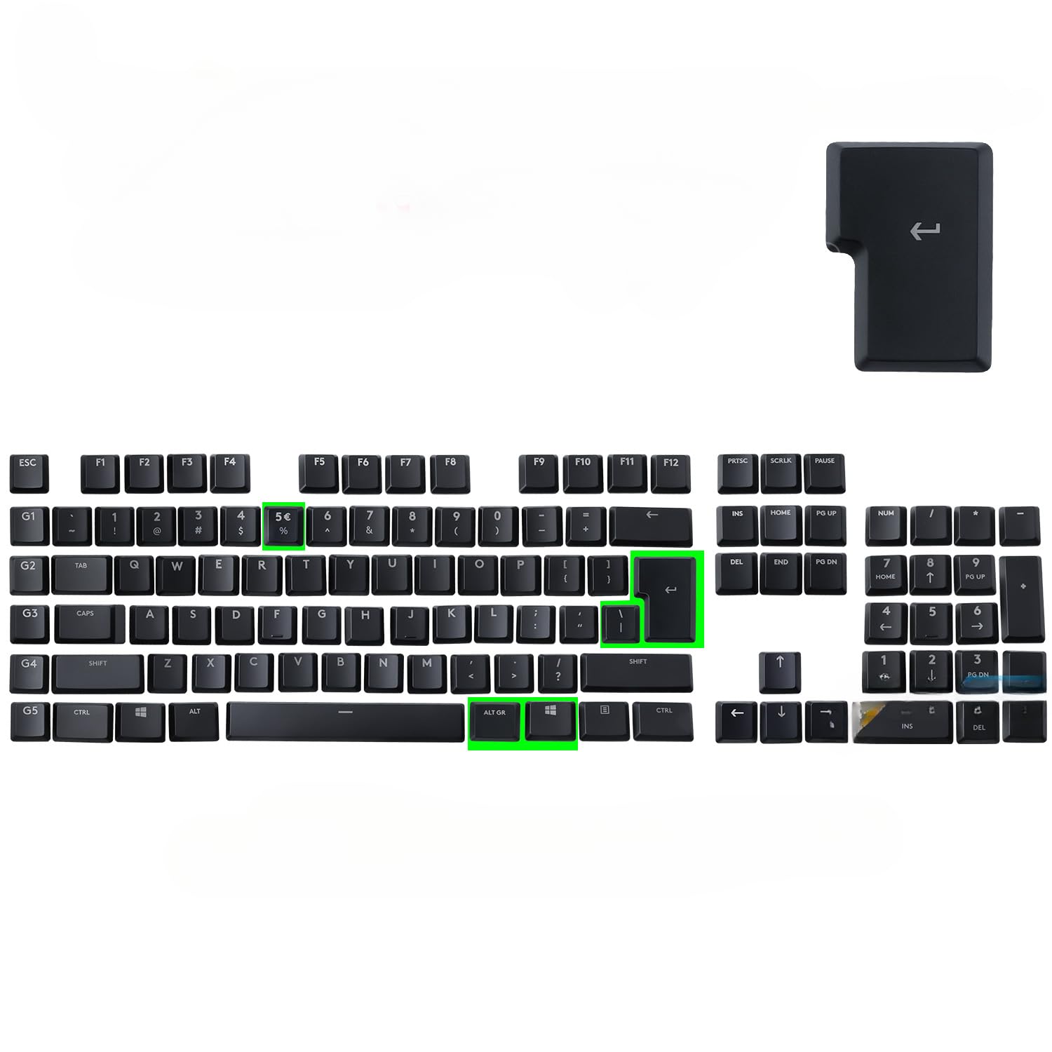 Teclas translúcidas para Logitech G915 y G915 TKL – Diseño UE (ISO/ANSI) – Compatible con G915 LIGHTSYNC RGB