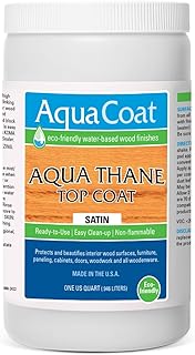Aqua Thane Topcoat in Satin Finish - Premium Water-Based for Wood & Plas...