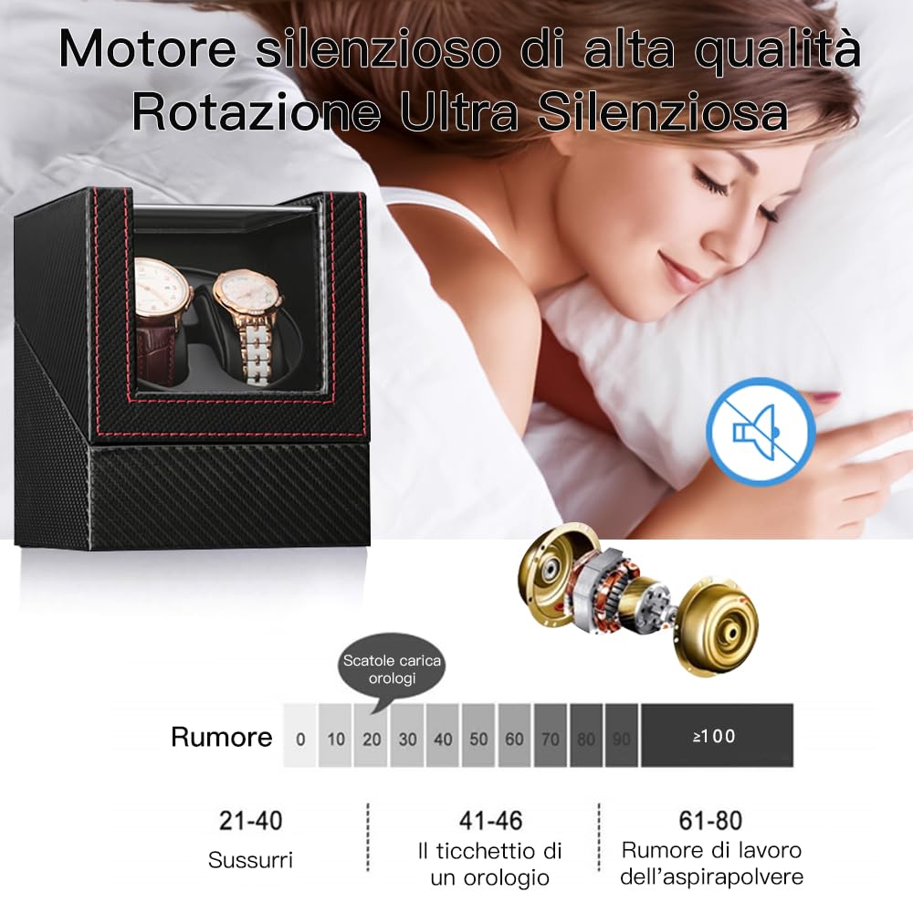 Automatische Uhrenbeweger Box PU Leder Uhrengehäuse mit leisem Motor Batteriebetrieb oder Netzteil für Automatikuhren