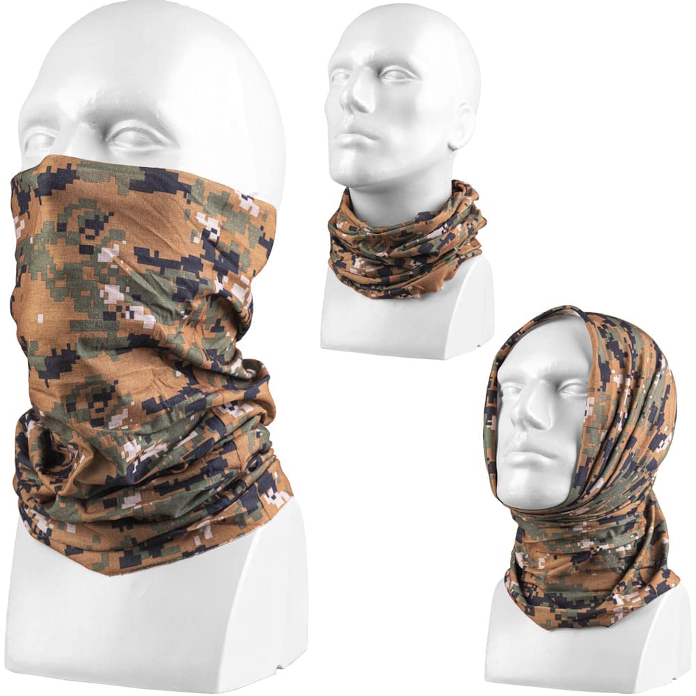 Miltec WLD Digital Unisex Adult Multi-Function Scarf, Woodland Camo, One Size
