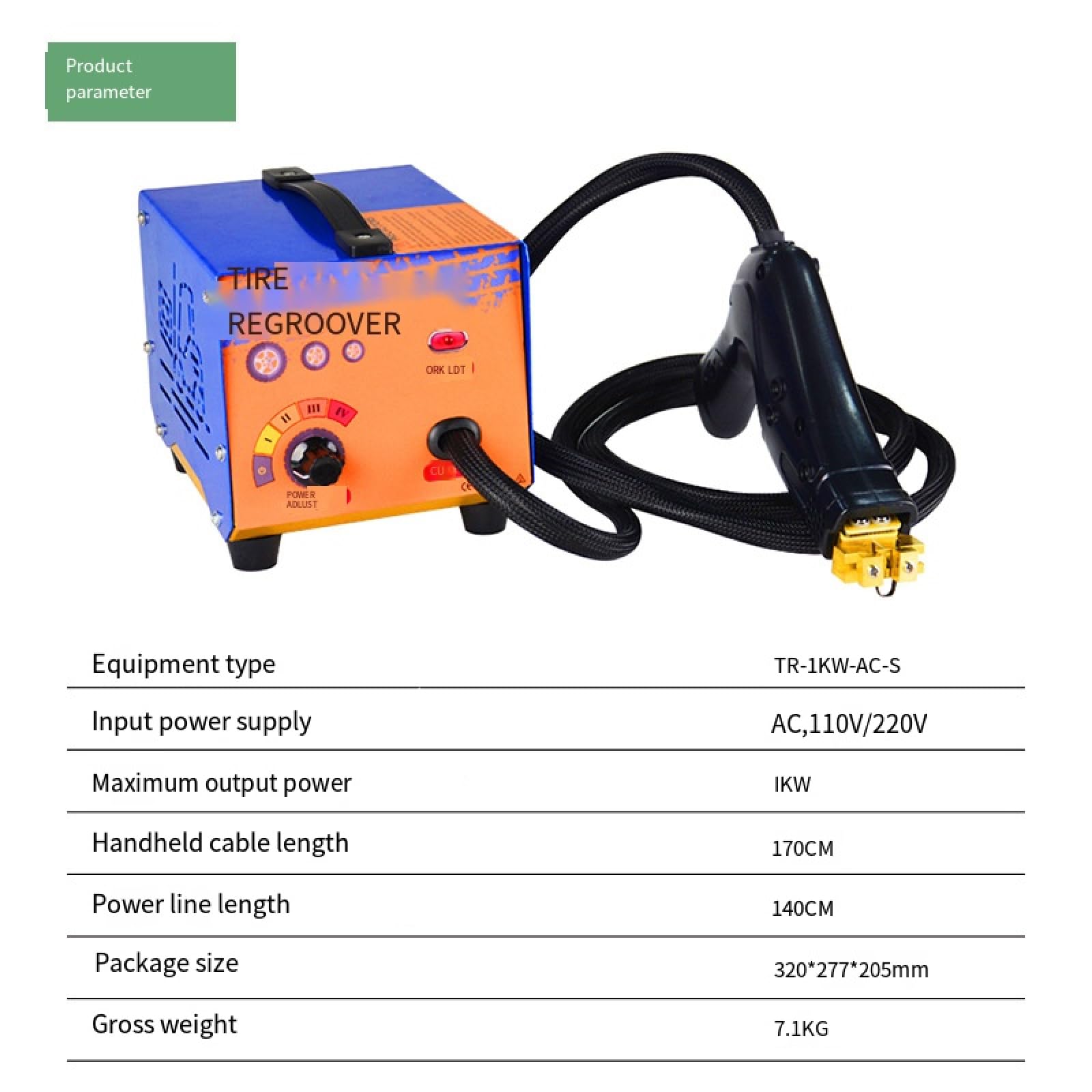Máquina ranuradora de neumáticos, Kit de ranurado de Banda de Rodadura de 1000 W con Mango ergonómico, cortadora Profesional de Caucho para neumáticos de Coche/camión (10 cuchillas/220 V)