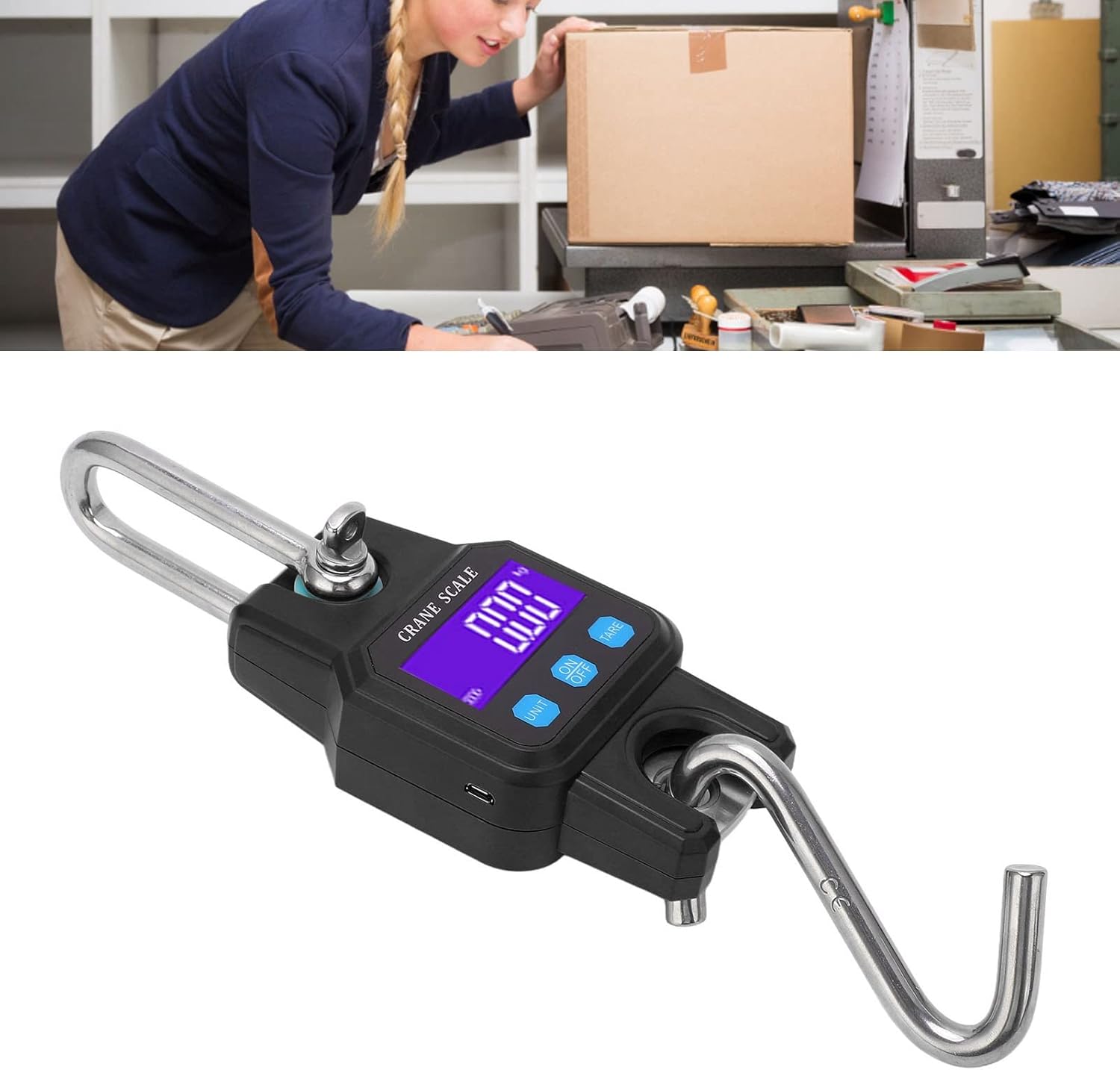 Utility Hanging Scale Tool Waterproof Digital Display LB KG N Luggage Scale Wide Application for Farm Weighing(Black)