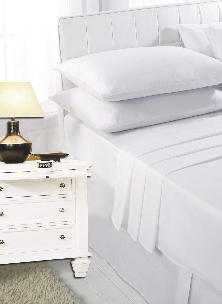 Ethel May Extra Large Luxury Pillowcase Pair Polycotton 22x31 inch, 55x78 cm To Fit Large Pillow, Box Pillow, By Papa Jones Ltd, Pillowcases, Pillow Cover Elegant Comfort, (White)